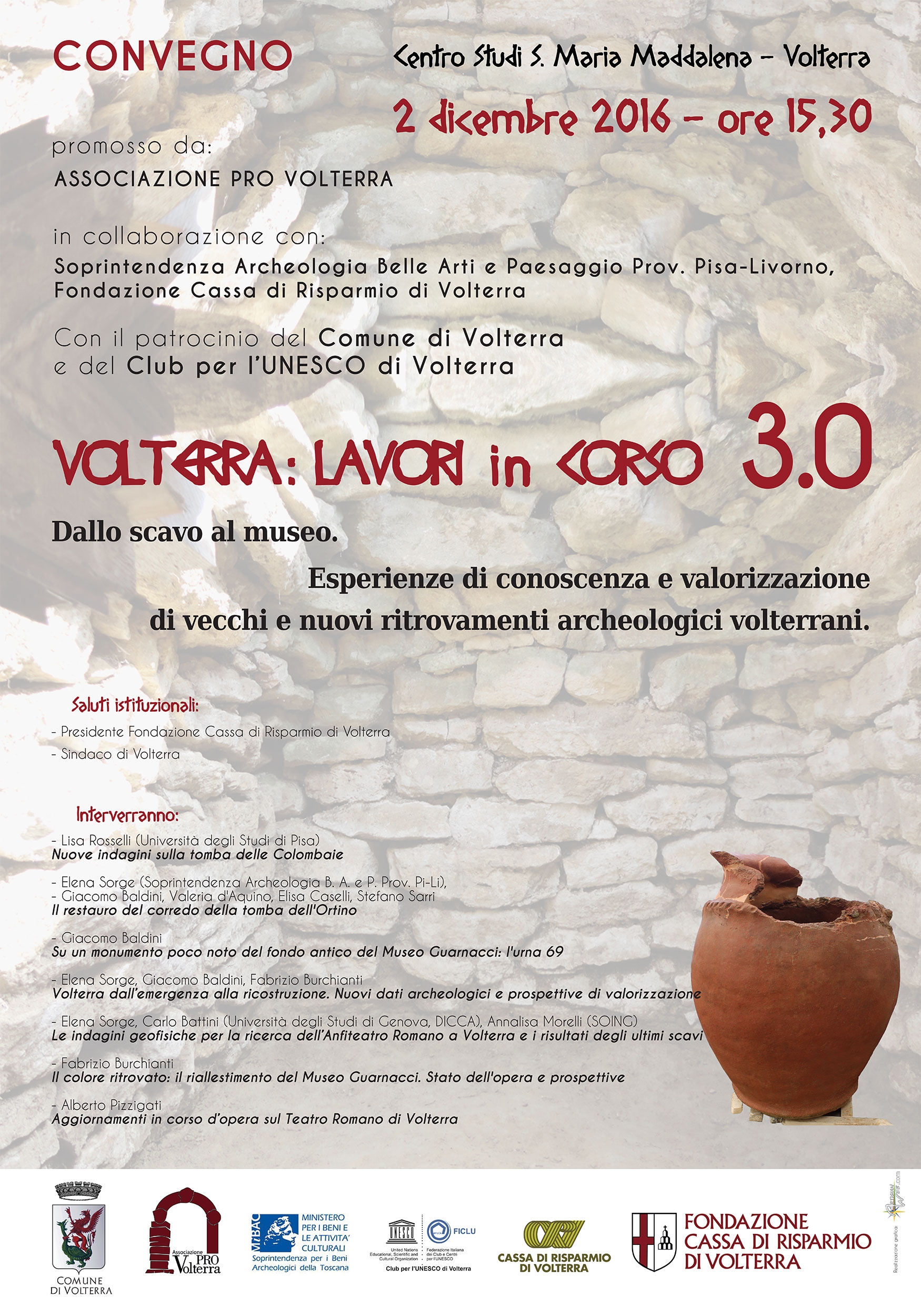 CONVEGNO SUI RITROVAMENTI ARCHEOLOGICI A VOLTERRA